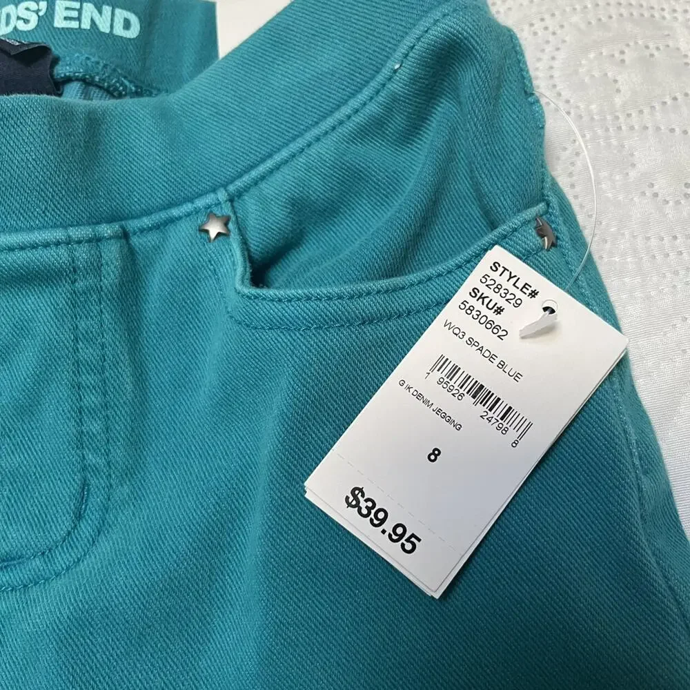 NWT Lands End Denim Leggings Size 8